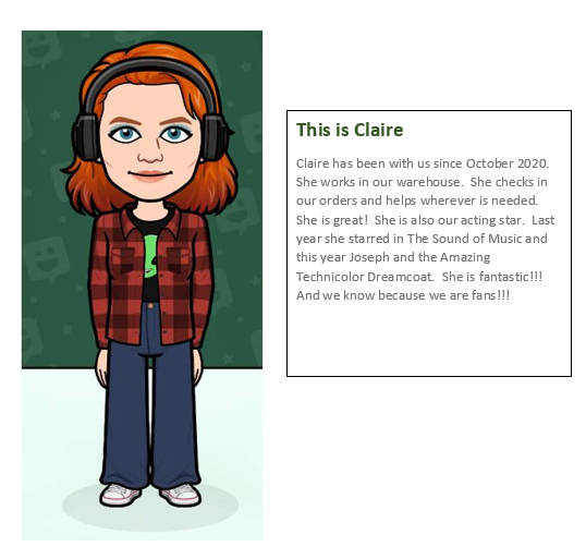 Graphic of Claire